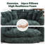 Canapé-lit de 81 po surdimensionné 81 po avec revêtement en chenille et 14 coussins-705224875