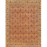 Antique Hand Knotted Wool Oriental Area Rug in Ivory
