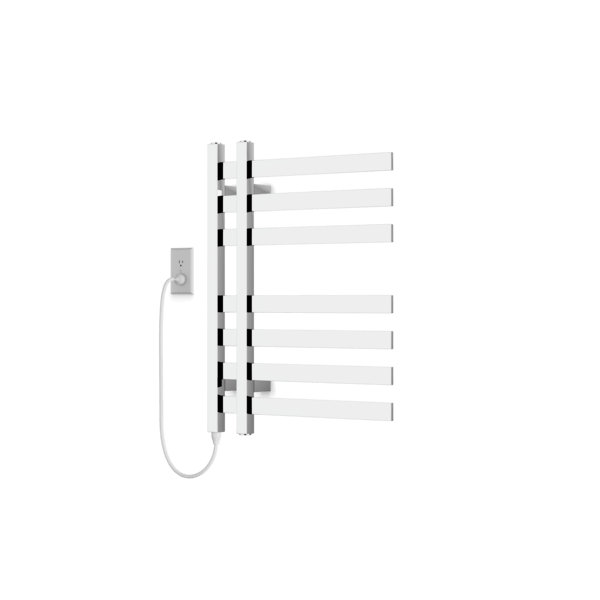 Lioni Wall Mount Electric Towel Warmer, 27" H x 19.5" W x 5.19" D, Chrome