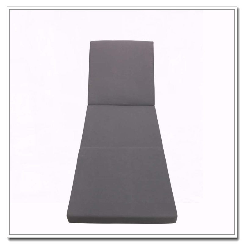 Lounge Chaise Set with Adjustable Backrest & Triple‑Fold Cushion, Black