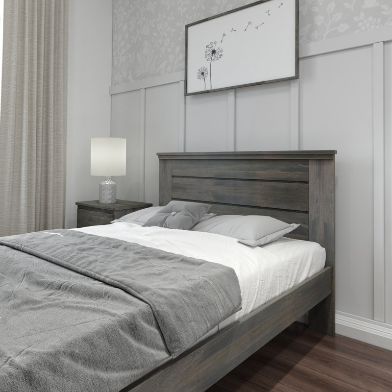  Ariarose Solid Wood Platform Bed, Driftwood, Full