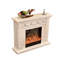 Foyer électrique en bois massif beige-301022167