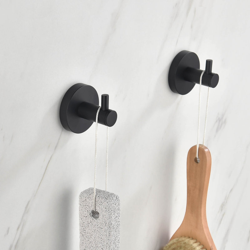 Wall Mounted Robe Hook, Matte Black
