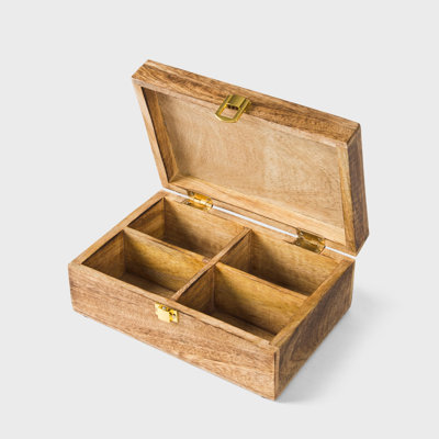 Boîte à souvenirs Mangowood Toniyah avec 4 cloisons, moyenne brûlée