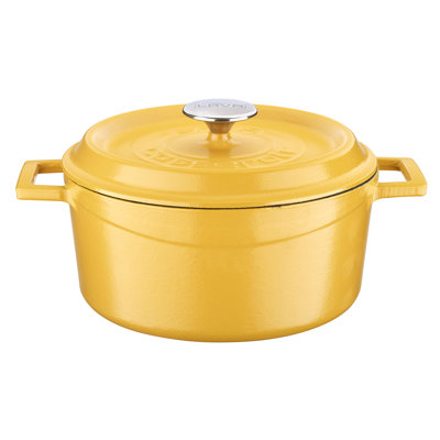Lava Enameled Cast Iron Dutch Oven 4.75 Qt. Round Spring Series with Trendy Lid