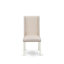 L'ensemble de table de salle à manger 5 pièces comprend une table en bois et 4 chaises de cuisine en lin crème avec dossier haut - Lin brossé blanc.-381705866-381705865
