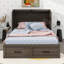 Charmante armoire-lit escamotable de style campagnard avec un port de charge intégré-115735627