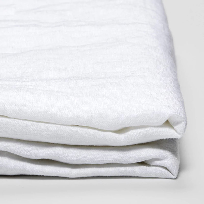 Pure Linen 4 Piece Sheet Set, Queen Sheet Set + 1 Fitted Sheet + 4 Pillowcases, White