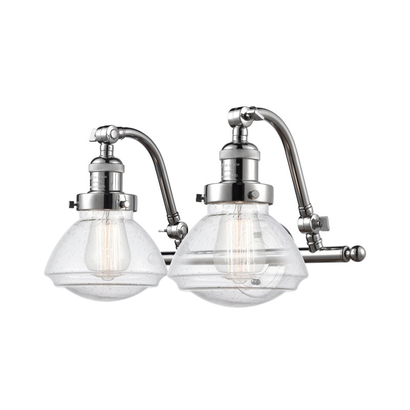 Éclairage pour salle de bain 2 lumières Chesterville, Chrome poli, Ampoule DEL 6 watts Vinage, Grainé