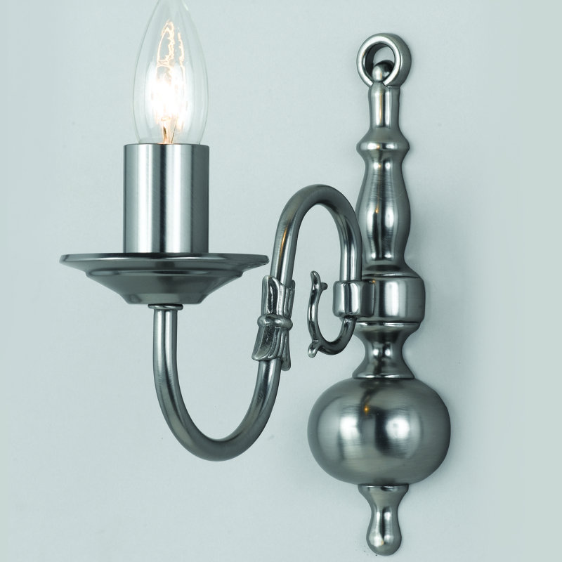 Roosevelt Candle Wall Light, Pewter