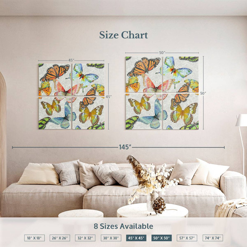 Brampt Butterfly Gathering, 45" H x 45" W