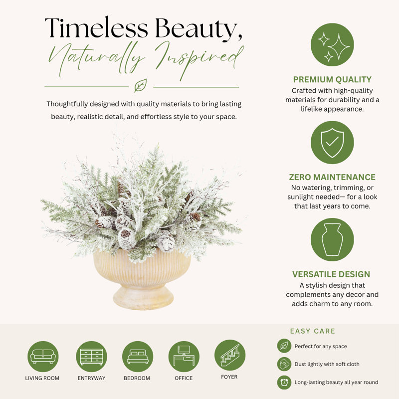 Evergreen Centerpiece with Pinecones