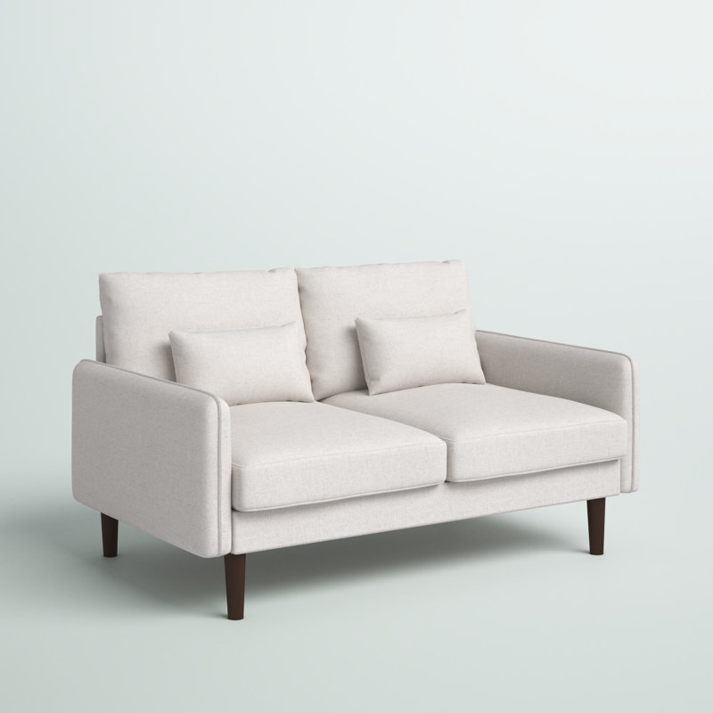 Causeuse à accoudoirs arrondis l 57 po Esquer, Polyester beige