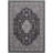 Breedlove Traditional Machine Woven Flatweave Black and Charcoal Area Rug with Non Skid Backing-31943130