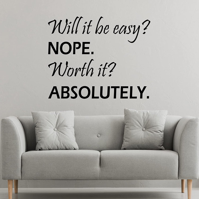 Adhésif décoratif Will It Be Easy, Noir, H 16 po x l 20 po