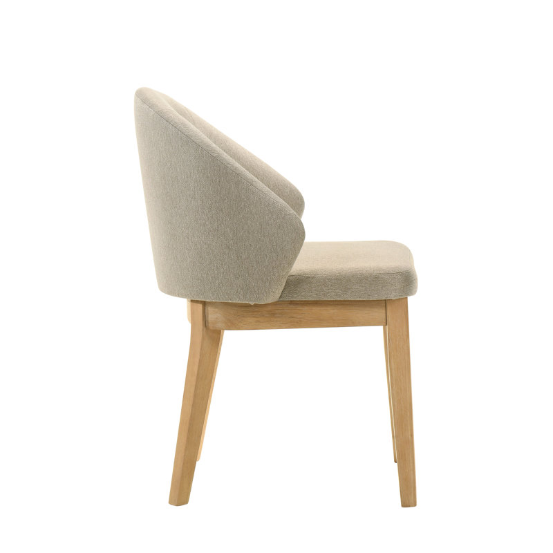 Chaise avec accoudoirs Natalie (ensemble de 2), Beige, Chêne