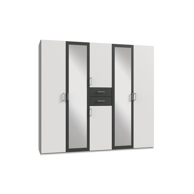 Sazerac 6 Door Manufactured Wood Wardrobe, White Oak