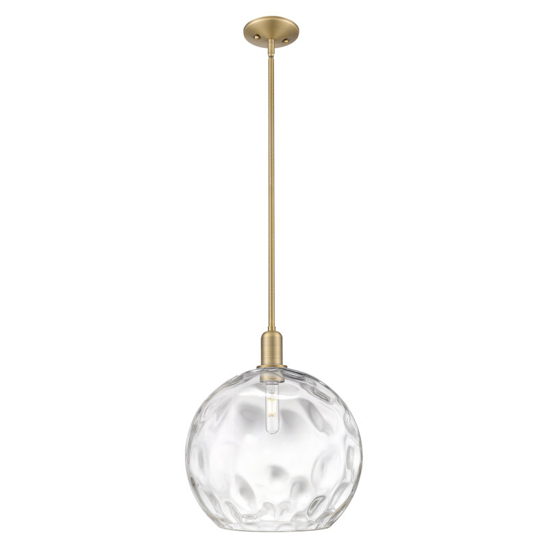 Mini-luminaire suspendu 1 lumière Arcadia - Sevier, Laiton brossé, H 12,13 po x l 13 po x P 13 po