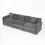 Canapé modulaire surdimensionné à assise profonde, canapé en nuage de chenille moderne, grand canapé modulaire 3 places avec 3 coussins pour le salon, la chambre à coucher et le bureau, combinaison de bricolage, gris