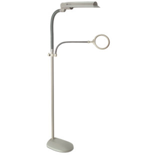 OttLite 18w EasyView Standing Floor Lamp with Optical Grade 3X Magnifier Attachment Arm & Flexible N