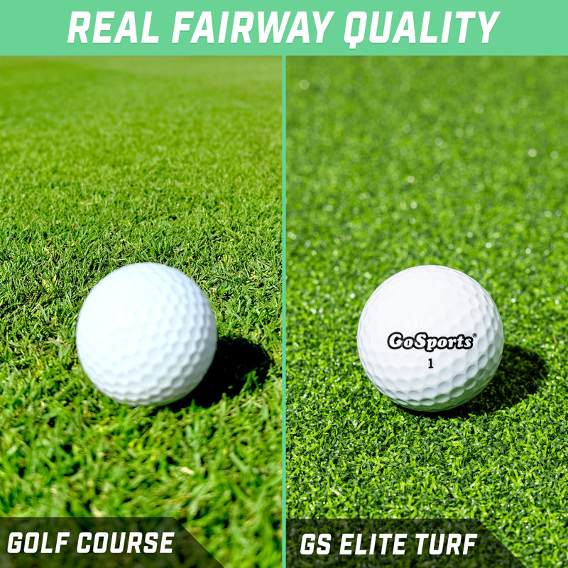 Green Artificial Turf Golf Hitting Mat with Rubber Tees