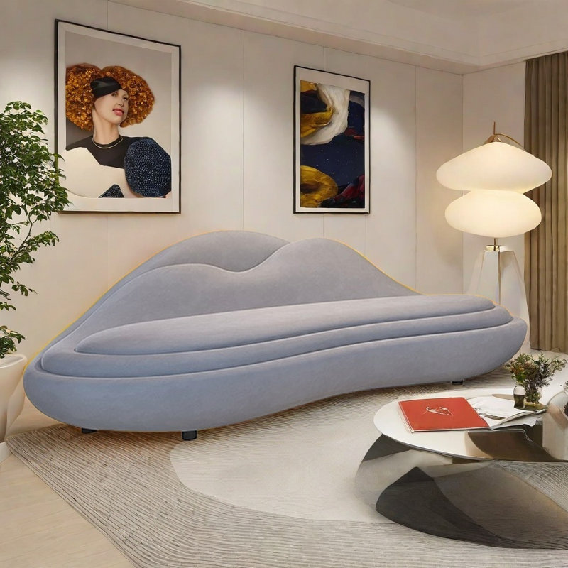 Light Luxury Modern Curved Sofa, Gray