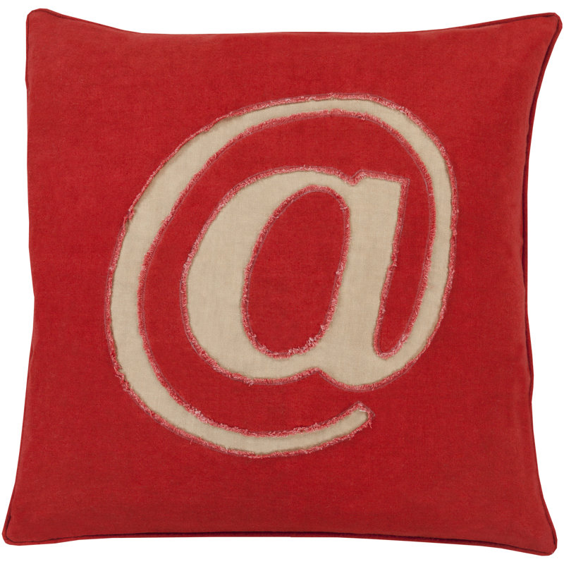 Pillow Cover, 22" H x 22" W x 0.25" D, Red\Brown, Pillow Cover Only - No Insert