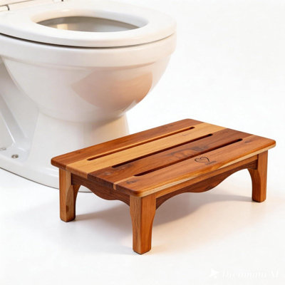 Tabouret de toilette en bois de teck pour adultes
