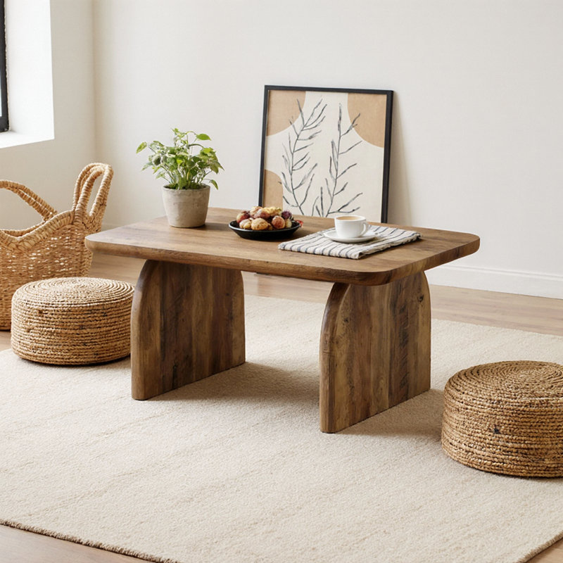 Table basse spacieuse avec rangement spacieux Modern Farmhouse - Fabrication en bois de première qualité et en panneau de fibres à densité moyenne