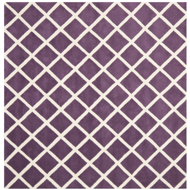 Teresita Hand Tufted Wool Geometric Rug, Square 7'