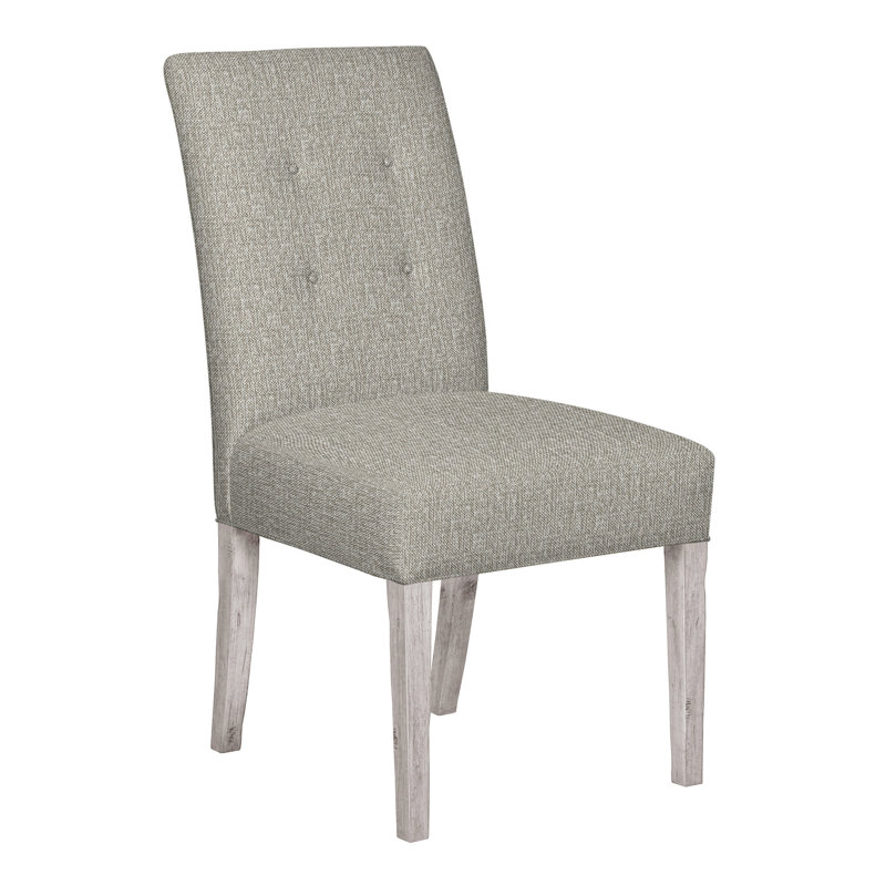 Chaise d'appoint à dossier boutonné Vanguard Butler, Galet Tarbee, Gris tourterelle