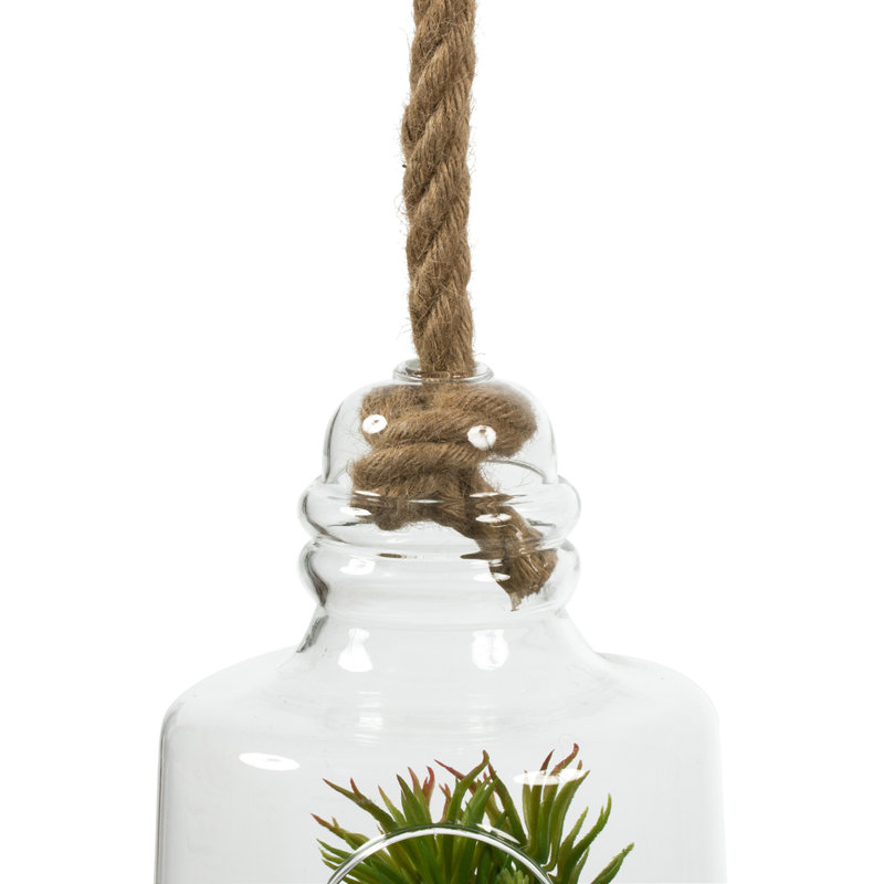 10'' Faux Succulent in Glass Jar
