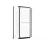 Cabine de douche d'angle semi-sans cadre L 36 po x H 72 po avec porte de douche pivotante en verre trempé transparent SGCC
