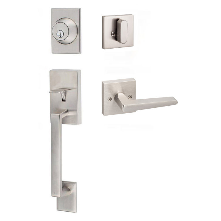 Koln Handleset with Square Thumb Turn, Basel Square Handleset Trim