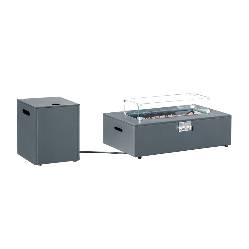 Rectangle Steel Propane Smokeless Fire Pit