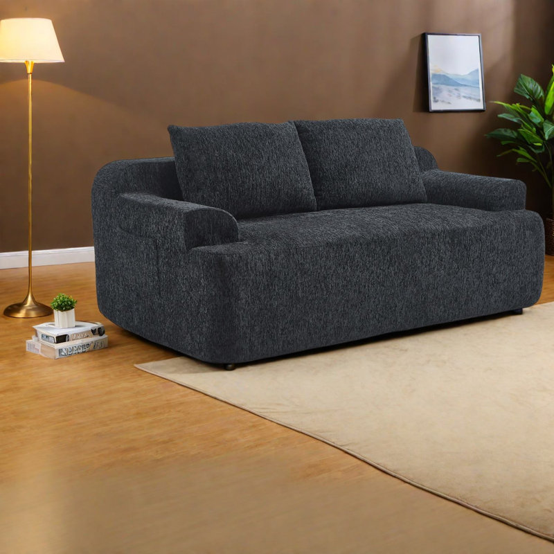 Compression Sofas with Storage, 67 Inch Chenille Modern Couch for Home