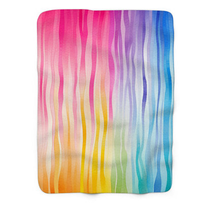 Colour Strokes - 1 Piece Premium Sherpa Blanket