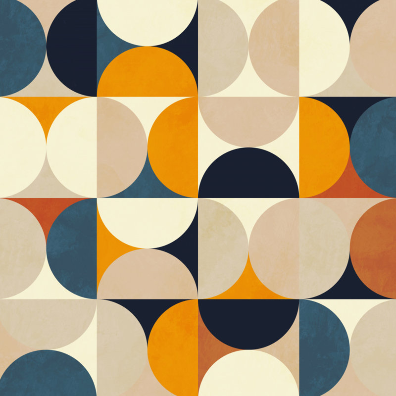 Wrapped Canvas Print, 76.2 cm H x 76.2 cm W, Taupe/Navy/Cream