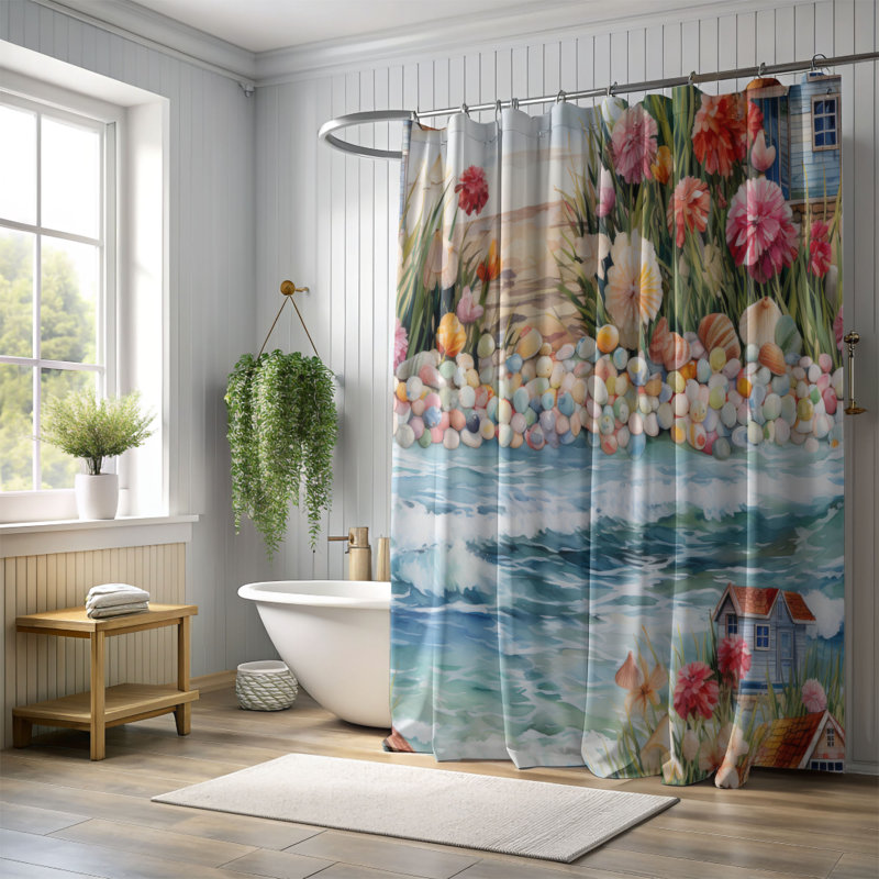 Rideau de douche Indasha, H 74 po x l 71 po