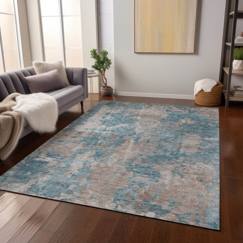 Royalton Washable Abstract Indoor / Outdoor Rug, Rectangle 10' x 14'