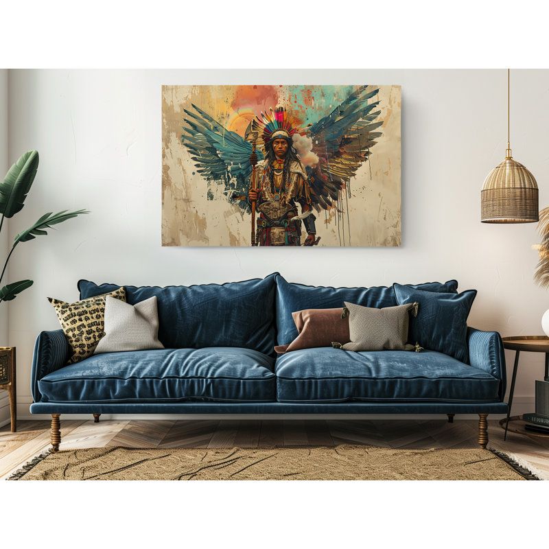 "Young American Native American", reproduction d'art sur toile pour la maison et le bureau, H 16 po x l 24 po