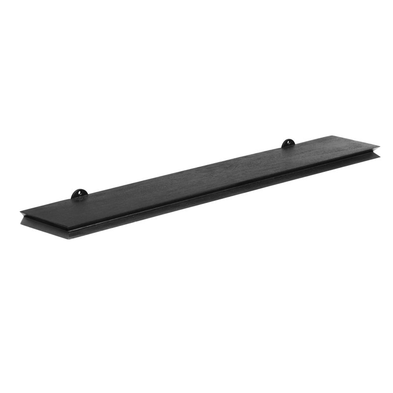 Rickea Solid Wood Wall Mounted Shelf, Black, 2.5 cm H x 91.5 cm W x 15.25 cm D