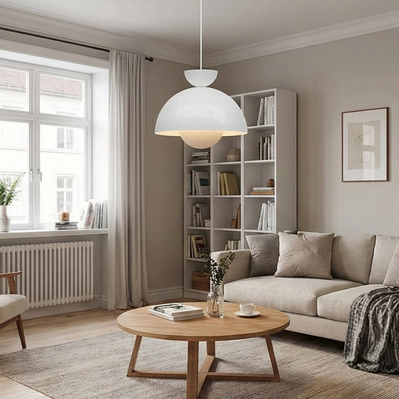 Luminaire suspendu en métal à hauteur réglable avec abat-jour en verre