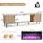 70" Fluted Fireplace TV Stand with 36" Electric Fireplace – Modern Media Console for TVs Up to 80" with Wood Grain Veneer Top and Metal Legs, Natural-1043399101-1043399097