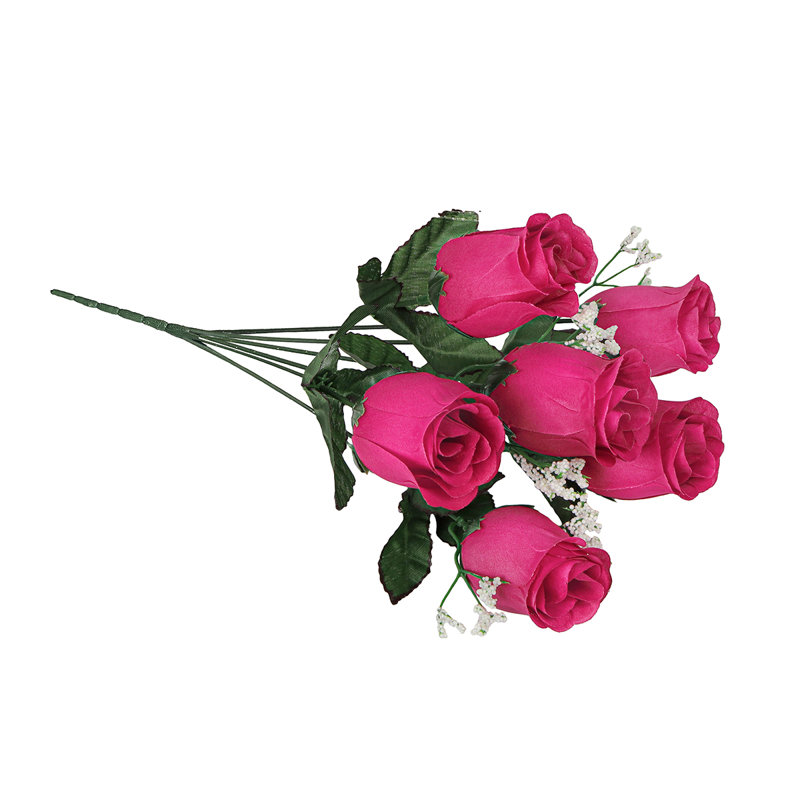 Bouquet de roses artificielles, Rose vif