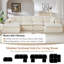 Canapé modulaire modulaire Cloud Couch, canapé en osier en forme de U en osier de 138 po avec repose-pieds, canapé modulaire à 6 places avec siège profond (noir, 4 places + 2 repose-pieds)-1340215800