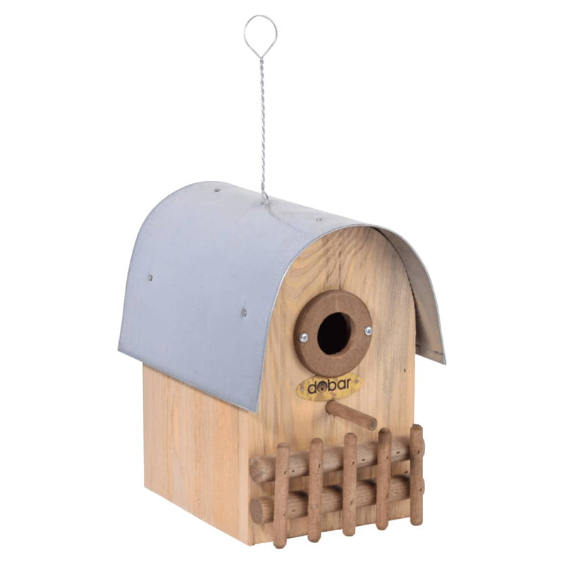 Amber Hanging Birdhouse, Natural/Silver