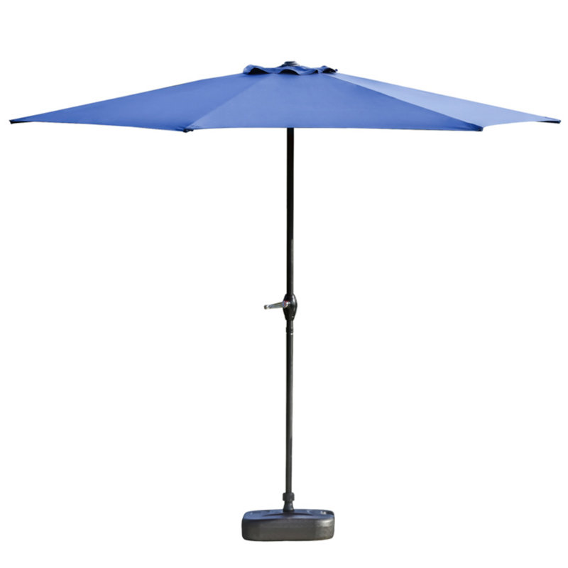 Parasol de marché extérieur 9 pi avec base Eilerman, Bleu
