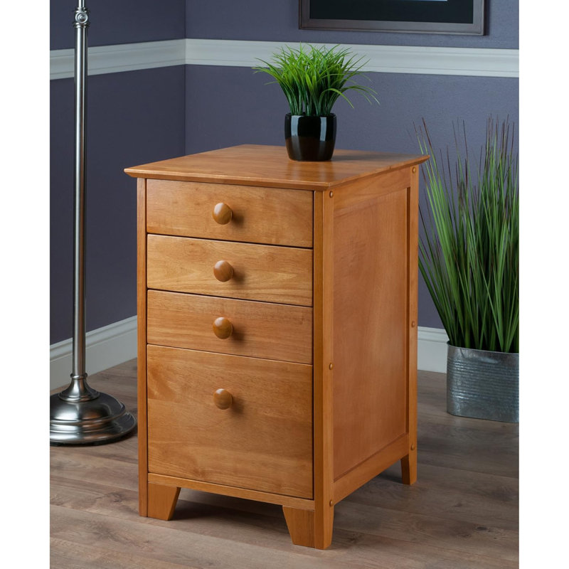 Winsome Studio Solid Beechwood File Cabinet With Three Drawers, Classic Casual Style, Modular Design