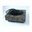 Wood-Fueled Outdoor Fire Pit With Wood Grain Design